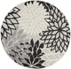 4' Black And White Round Indoor Outdoor Area Rug