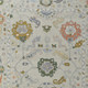 2' X 3' Gray Ivory and Gold Wool Floral Hand Knotted Area Rug With Fringe