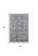 2' X 3' Gray and Silver Damask Power Loom Worn Faded Area Rug