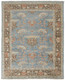 4' X 6' Brown and Blue Wool Oriental Hand Knotted Area Rug