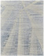 3' X 5' Ivory Blue And Silver Abstract Hand Knotted Distressed Area Rug