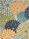 8' X 11' Ivory And Blue Indoor Outdoor Area Rug