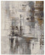 5' X 8' Ivory Gray and Brown Abstract Power Loom Area Rug