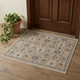 2' X 3' Tan Brown and Gray Wool Oriental Hand Knotted Area Rug With Fringe