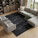9' X 13' Black and Gray Power Loom Area Rug