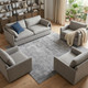 10' X 14' Light Blue and Silver Abstract Hand Woven Worn Faded Area Rug
