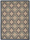 5' X 8' Blue And Ivory Indoor Outdoor Area Rug