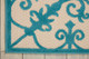 8' X 11' Aqua Damask Indoor Outdoor Area Rug
