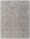 7' X 10' Ivory Taupe and Blue Abstract Power Loom Worn Faded Area Rug With Fringe
