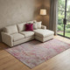 7' X 10' Pink Taupe and Gray Abstract Power Loom Area Rug