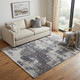 5' X 8' Ivory Brown and Blue Abstract Hand Tufted Area Rug