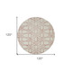 10' Ivory Pink And Tan Wool Geometric Hand Tufted Round Rug