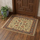 2' X 3' Tan Red and Gold Wool Oriental Hand Knotted Area Rug