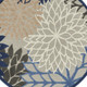4' Blue And Gray Round Indoor Outdoor Area Rug