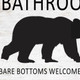 Set Of Two Bear Bottoms Welcome Here White Framed Bathroom Wall Art