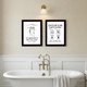Set Of Two Bathroom Guide to Procedures Black Framed Bathroom Wall Art