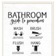 Set Of Two Bathroom Guide to Procedures White Framed Bathroom Wall Art