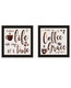 Set Of Two One Cup At A Time! Black Framed Kitchen Wall Art