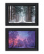 Set Of Two Winter Wonderland Black Framed Wall Art