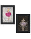 Set Of Two "Ballerina Dancers" Black Framed Wall Art