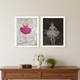 Set Of Two "Ballerina Dancers" White Framed Wall Art
