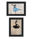 Set Of Two "Ballerina Collection" Black Framed Wall Art