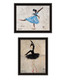 Set Of Two "Ballerina Collection" Black Framed Wall Art