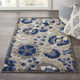 3' X 4' Blue And Gray Indoor Outdoor Area Rug