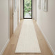 10' Ivory and Gray Geometric Runner Rug