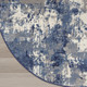 8' Blue Abstract Power Loom Round Rug