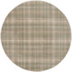 8' Olive Green and Ivory Plaid Round Rug