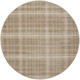 8' Taupe and Ivory Plaid Round Rug