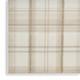 9' X 12' Ivory Plaid Power Loom Area Rug