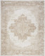 9' X 12' Ivory Floral Distressed Area Rug