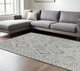 8' X 10' Gray Ivory And Rust Wool Geometric Hand Hooked Area Rug