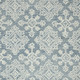 2' X 3' Sky Blue And Ivory Wool Oriental Hand Hooked Area Rug