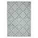 8' X 10' Sky Blue And Ivory Wool Oriental Hand Hooked Area Rug