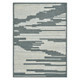 2' X 3' Blue And Ivory Wool Abstract Hand Hooked Area Rug