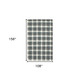 9' X 13' Dark Gray And Ivory Wool Plaid Hand Tufted Area Rug