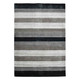 5' X 8' Black And Gray Wool Striped Hand Woven Area Rug