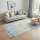 5' X 8' Gold Sky Blue And Ivory Abstract Area Rug