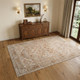4' X 6' Beige And Brown Floral Medallion Area Rug With Fringe