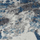 7' X 9' Ivory Teal And Black Abstract Area Rug