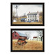 Set Of Two Washday and Granddad's Old Truck Black Framed Wall Art