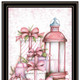 Set Of Two Pink Candy Land Christmas Trees Black Framed Wall Art