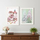Set Of Two Pink Candy Land Christmas Trees White Framed Wall Art