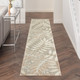 12' Gray And Ivory Floral Indoor Outdoor Runner Rug