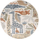 4' Ivory Animal Print Round Rug