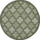 4' Dark Green And Light Green Round Geometric Indoor Outdoor Area Rug