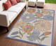 4' X 6' Beige Floral Indoor Outdoor Area Rug